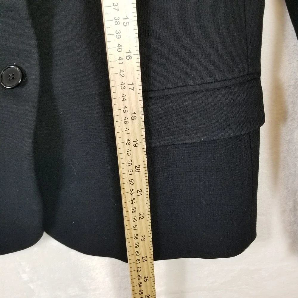 Theory Women Black Viscose Blend Two Button Tailored Blazer Jacket Sz 4 A0126110